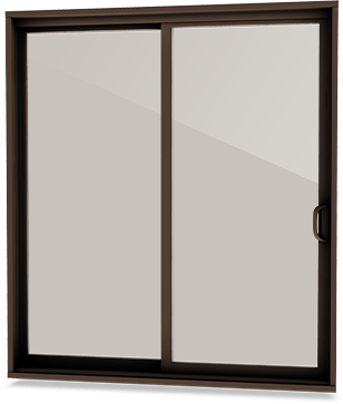 Commercial brown coloured patio door with bronze tinted glass