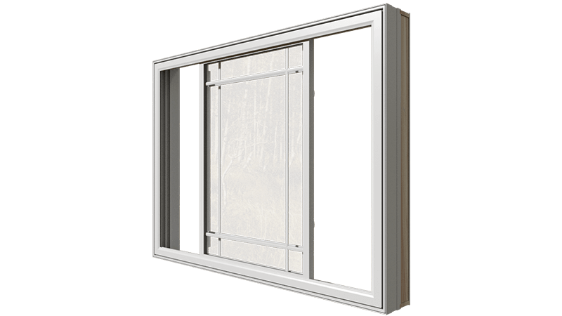 An open Classic Series Double Slider Window from the side.
