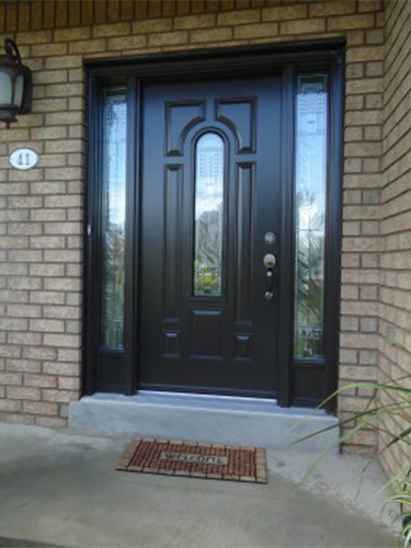 dark brown steel entry door