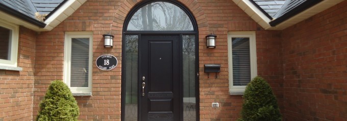fibreglass door with arched window