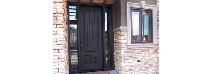 dark brown fibreglass front door