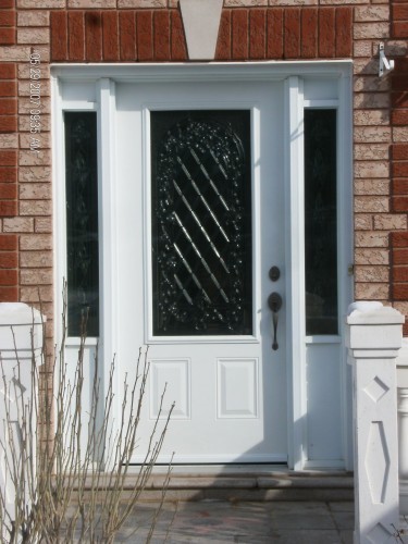white steel entry door