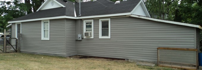 houes with grey siding