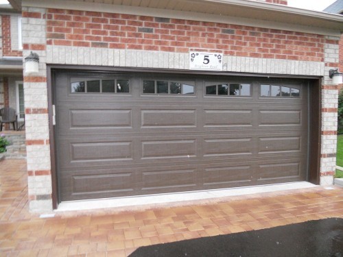 brown two car garage door