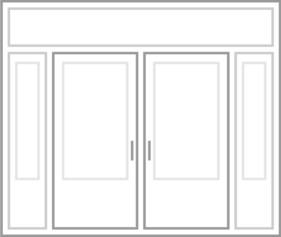 A graphical drawing of a Northern Comfort door.