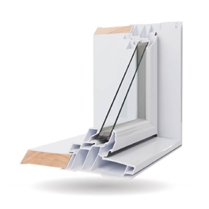 A Nordik brand Fixed Window opened up to showcase it's features.