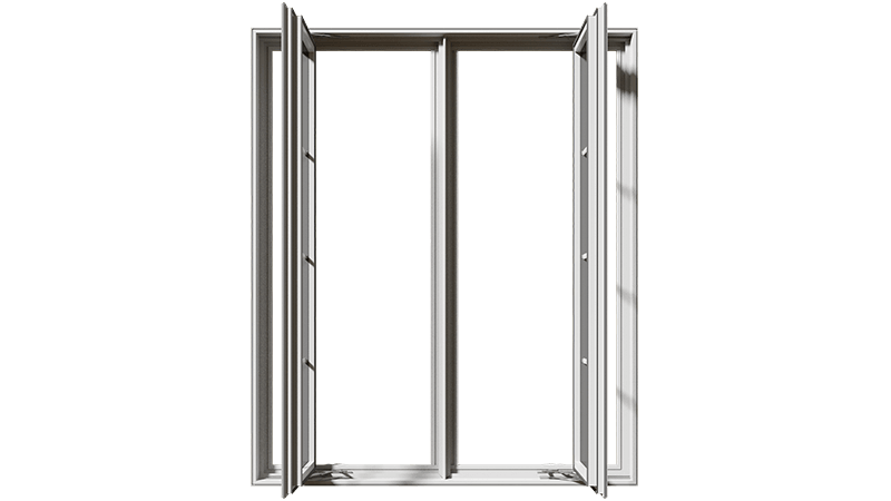 An open Classic Series Double Slider Window from the front.