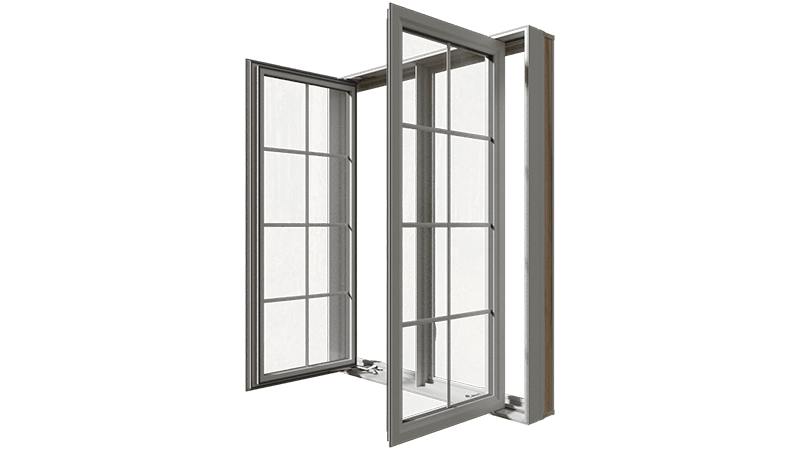 An open Classic Series Double Slider Window from the side.