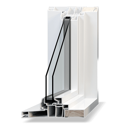 Classic PVC low-profile fixed window cutaway