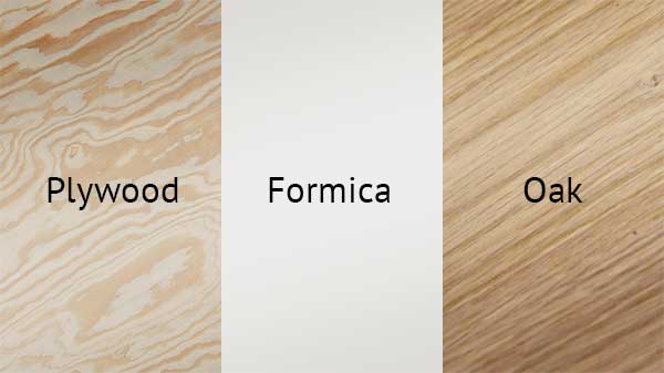 Plywood, Formica or Oak Interior seat options