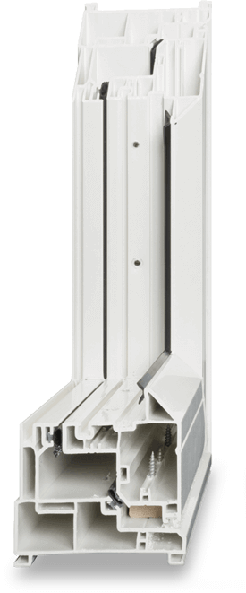 Traditional PVC window head on