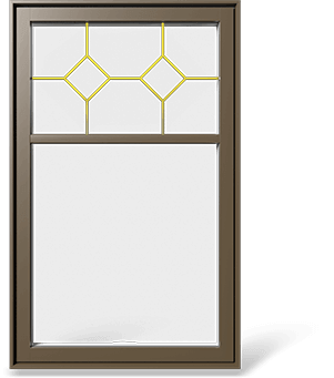 RevoCell® single casement window with partially covering SDL and diamond internal grille