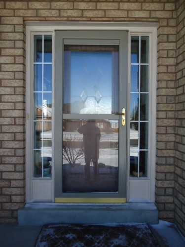 tan storm door