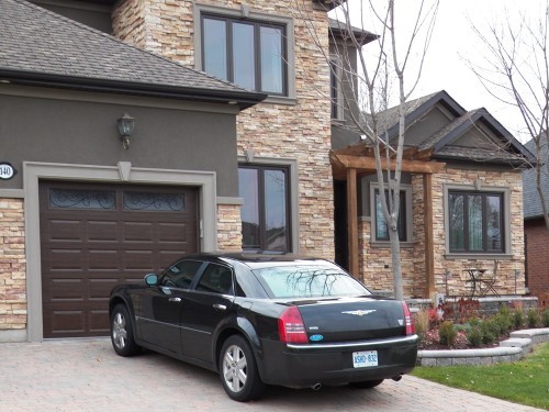 single car brown garage door