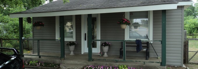 front porch view of siding