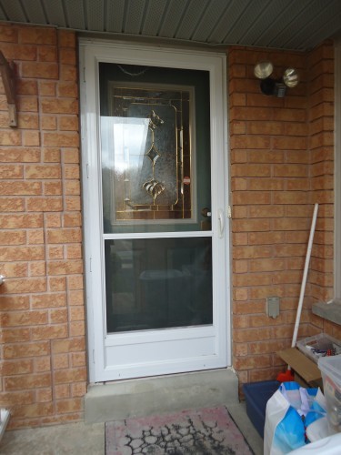 white storm door