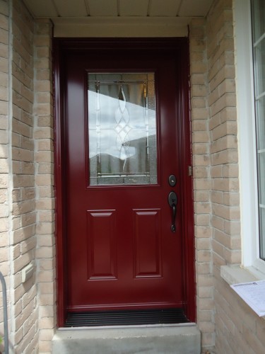 dark red steel door