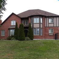 luxury home with double bay windows