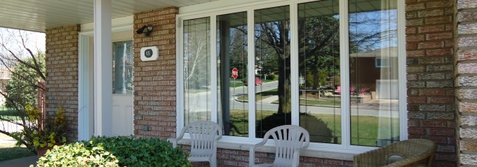 casement windows on front of house