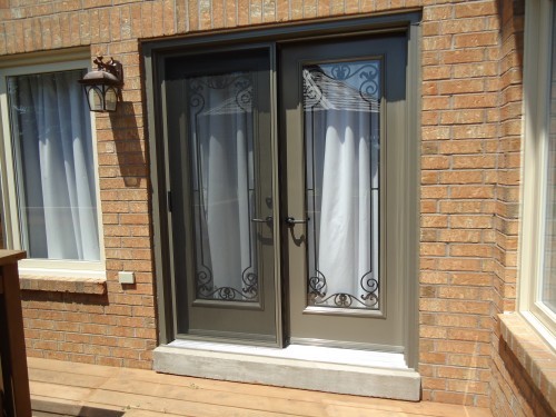 light brown garden doors