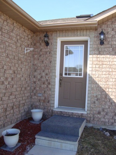 light brown steel door