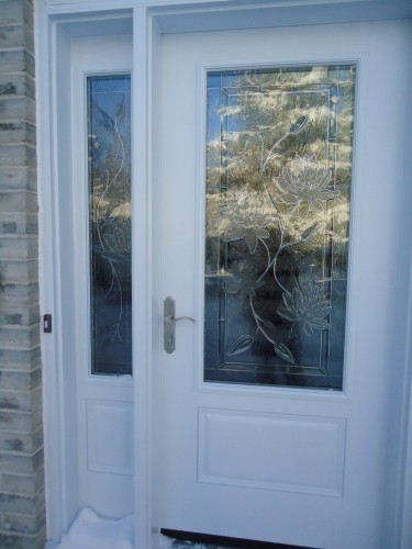 white steel entry door