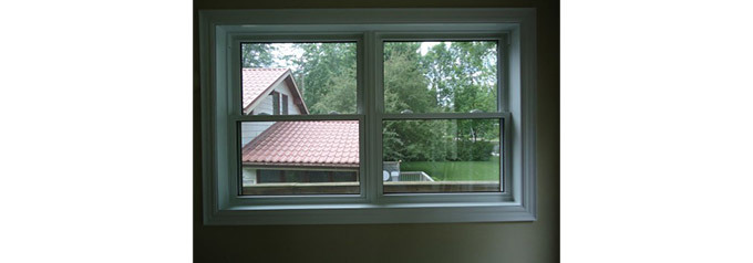 two small double hung tilt windows